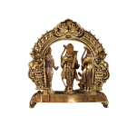 Pure Brass Ram Darbar Idol | 6" x 3" x 6" (15.2 x 7.6 x 15.2 cm) | 0.7 kg Lightweight Divine Art | Intricate Compact Murti | Travel-Friendly Set